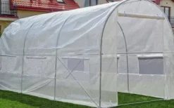 Drivhus 3x2x2 meter - hvidt - med 6 myggenet vinduer - 6m2