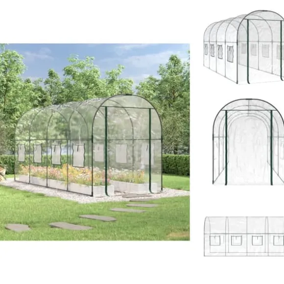 Drivhuse - Living drivhus 160x400x190 cm PVC og pulverlakeret stål transparent
