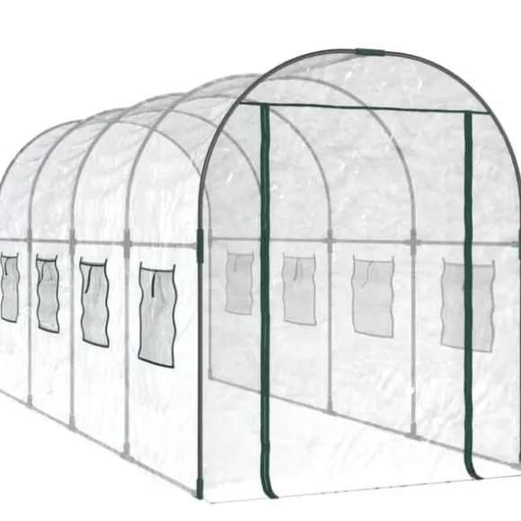 Drivhuse - Living drivhus 160x400x190 cm PVC og pulverlakeret stål transparent