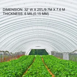 Drivhusfilm 32x25 fod - holdbare polyethylenplader til effektiv plantebeskyttelse.