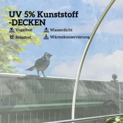 Drivhusfolie 6x10 m, vandtæt med UV-beskyttelse, ekstra tyk, transparent