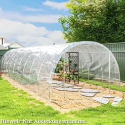 Drivhusfolie 6x10 m, vandtæt med UV-beskyttelse, ekstra tyk, transparent