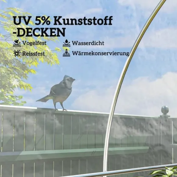 Drivhusfolie 6x10 m, vandtæt med UV-beskyttelse, ekstra tyk, transparent