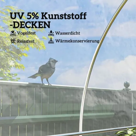 Drivhusfolie 6x10 m, vandtæt med UV-beskyttelse, ekstra tyk, transparent