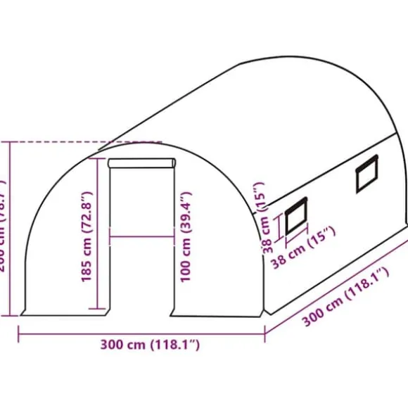 Drivhusovertræk 9 m² - Beskyt dine planter | Farve: Transparent | Størrelse: 3x3x2 m