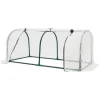 Drivhustunnel - Mini drivhus - 120x60x50 cm - PE-overtræk med lynlås - Jernramme - 2 kg - Beige