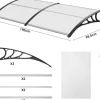 Dørtag - Udendørs markise til dør/vindue - Størrelse 190 x 98,5 cm - Aluminiumsramme - PU-belagt polyester - Vandtæt og UV-beskyttelse - Buet design | CDON