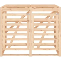 Dubbel sopkärlsskjul i massiv furu - Ventilerad design | Färg: Natur | Storlek: Standard
