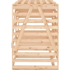 Dubbel sopkärlsskjul i massiv furu - Ventilerad design | Färg: Natur | Storlek: Standard