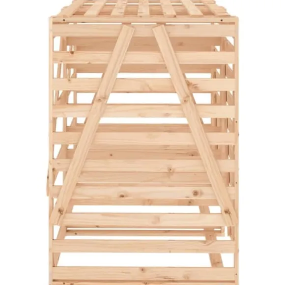 Dubbel sopkärlsskjul i massiv furu - Ventilerad design | Färg: Natur | Storlek: Standard
