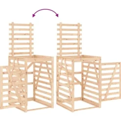 Dubbel sopkärlsskjul i massiv furu - Ventilerad design | Färg: Natur | Storlek: Standard