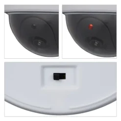 Dummy overvågningskamera, kuppelformet, 8.5x12.5 cm, hvid