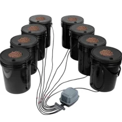DWC Hydroponics dyrkessystem, Deep Water Culture, 8 spande med luftpumpe, effektiv vandkultur, let at bruge