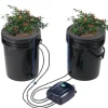 DWC Hydroponics Vækstsysten, Dybvandskultur med Top Drip, 2 Spande, Effektiv Vanding, Robust Design