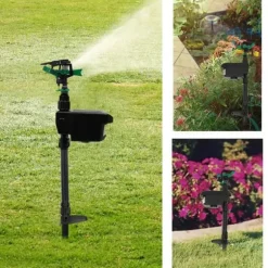 Dyreafvisende Sprinkler, Bevægelsesaktiveret, Solcelledrevet,sort