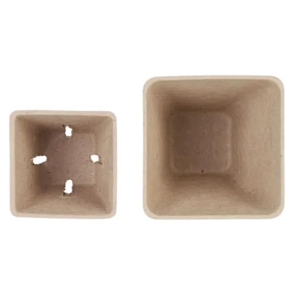 Dyrkningssæt med potter, 8x8x8 cm, Brun