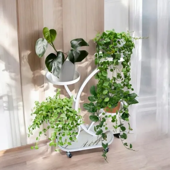ECARLA metal blomsterstander på hjul 50x25x80cm SZ43B