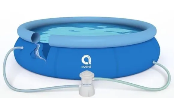 Ekstra Stor Oppustelig Pool med Filterpumpe, Overdækning og Tilbehør – 305 cm Diameter, 3618 L Kapacitet