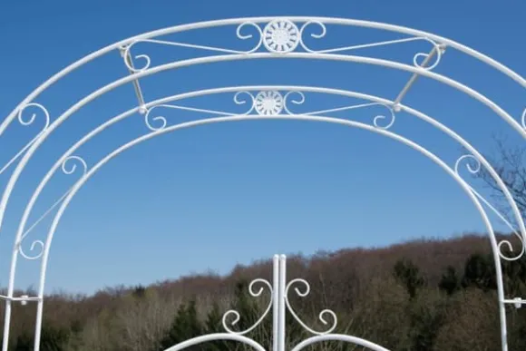 Elegant Garden Arch med hegn - Kundestop - Holdbar jernkonstruktion