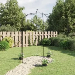 Elegant havebue i stål - Ideel til roser og klatreplanter | Ø180x255 cm | Farve: Sort