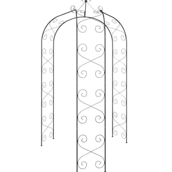 Elegant havebue i stål - Ideel til roser og klatreplanter | Ø180x255 cm | Farve: Sort