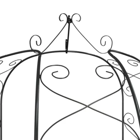 Elegant havebue i stål - Ideel til roser og klatreplanter | Ø180x255 cm | Farve: Sort
