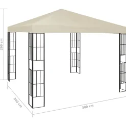 Elegant paviljong för uterum - Partytält 3x3 m | Färg: Gräddvit | Storlek: 3x3 m