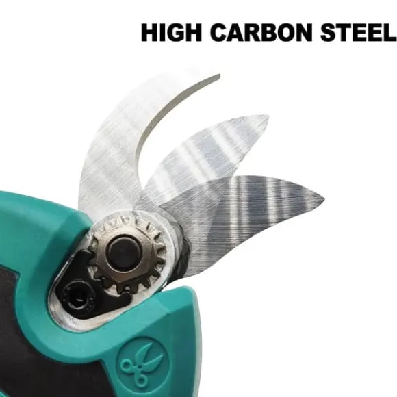 Elektrisk beskærersaks, børsteløs 1200W/30 mm, trådløs, kompatibel med Makita 18V-batterier, 2x batteri, gul/sort