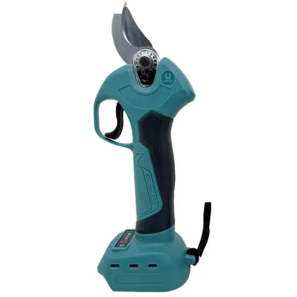 Elektrisk beskærersaks, børsteløs 1200W/30 mm, trådløs, kompatibel med Makita 18V-batterier, 2x batteri, gul/sort