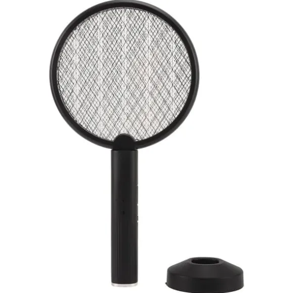 Elektrisk Bug Swatter USB Opladning Rund Flue Killer til Courtyard Kitchen Sort