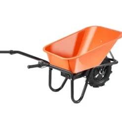 Elektrisk trillebør, 151x60x70 cm, orange, metal