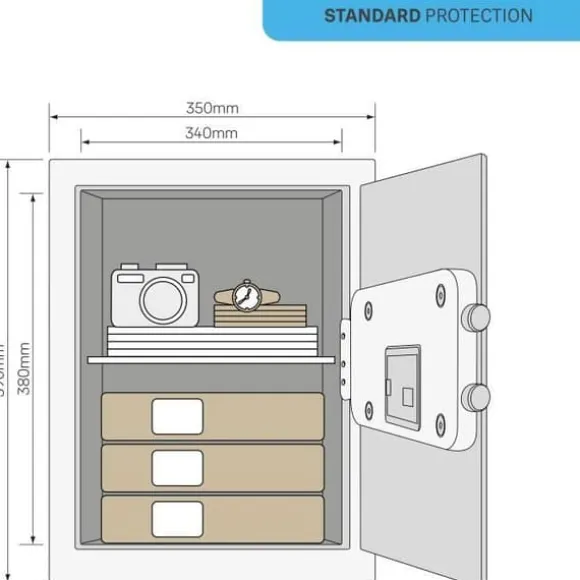 Elektronisk pengeskab - YALE - YSV/390/DB2 - Stor 40L - 39x35x36cm