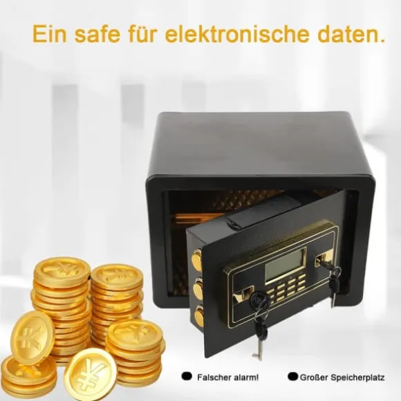 Elektronisk Sikkerhedsboks, Dobbelt Adgangssikkerhed, Alarmfunktion, Aftagelig Hylde