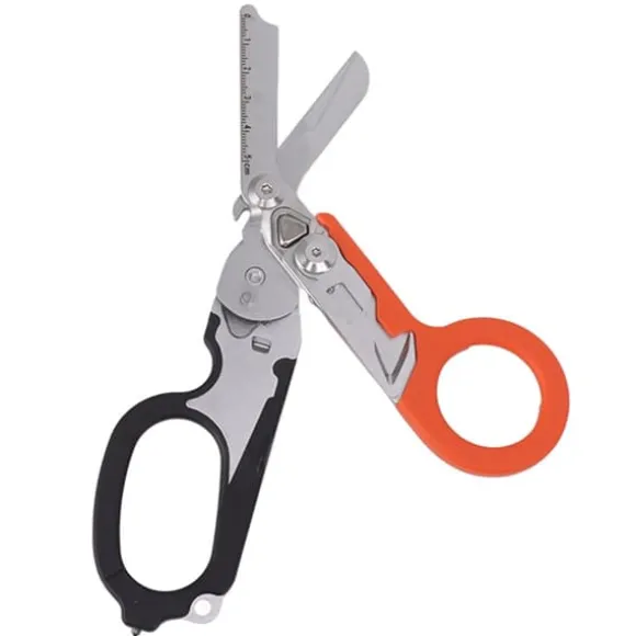 Emergency Response Stainless Steel Multifunktionel Foldbar Saksetang - Sort Orange