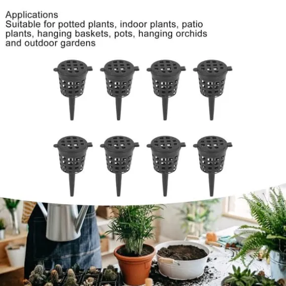 En bonsai-gødningskurv med låg, 100 stk. plastikgødningskurv med net til blomster, bærbar gødningskasse til potteplanter, orkideer og bonsai