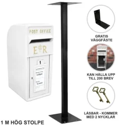 Engelsk postkasse med stativ - hvid | MonsterShop