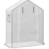 Erstatningsfolie PE 140x73x190 cm, UV-beskyttelse, rulleport & sidevinduer – til drivhus/tomathus, hvid
