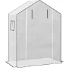 Erstatningsfolie PE 140x73x190 cm, UV-beskyttelse, rulleport & sidevinduer – til drivhus/tomathus, hvid