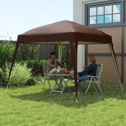 Erstatningstag til pavillon 3x3 m, vandafvisende og vinterbestandigt, enkelt tag, stormfast, kaffe