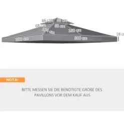 Erstatningstag 3x3 m til metalpavillon, vejrbestandigt polyester, mørkegrå