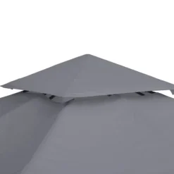 Erstatningstag 3x3 m til metalpavillon, vejrbestandigt polyester, mørkegrå
