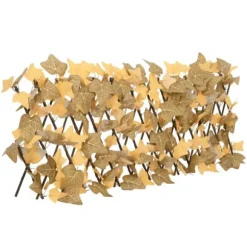 Espalier med kunstige ahornblade - Udvideligt | Farve: Orange | Størrelse: 180x30 cm