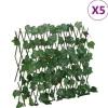 Espalier med kunstige vinblade - Udvidelig | Størrelse: 190x60 cm | Farve: Grøn