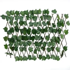 Espalier med kunstige vinblade - Udvidelig grøn | Størrelse: 190x60 cm