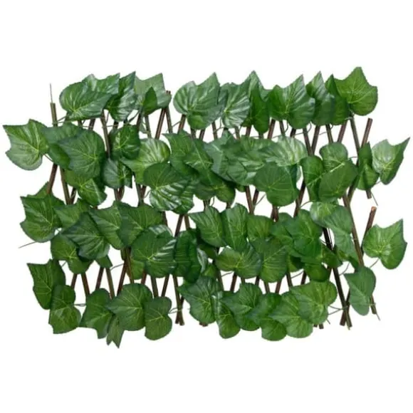 Espalier med kunstige vinblade - Udvideligt & robust | Farve: Grøn | Størrelse: 180x20 cm