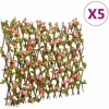 Espalierer med kunstig vedbend - Udvideligt hegn | Farve: Pink | Størrelse: 180x60 cm