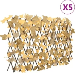 Espalierer med kunstige ahornblade - Hegn til haven | Størrelse: 180x60 cm | Farve: Orange