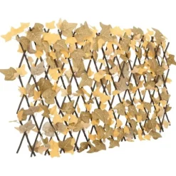 Espalierer med kunstige ahornblade - Hegn til haven | Størrelse: 180x60 cm | Farve: Orange