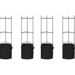 Espalierer med planteposer 4 stk - Justerbare tomatstativ i stål | Højde: 116 cm