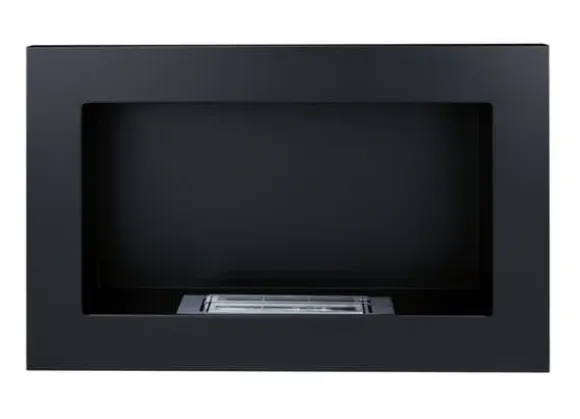 Ethanol Komfur Bioethanol Vægmonteret Bio Komfur 65 x 40 x 12 cm Mat Sort Bio Kedel Miljøvenlig Bio Komfur
